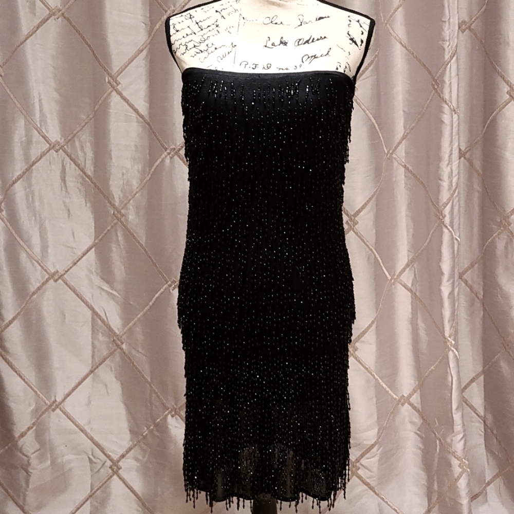 Moschino cheap and chic strapless dress/long skirt stretchy fabric with beading